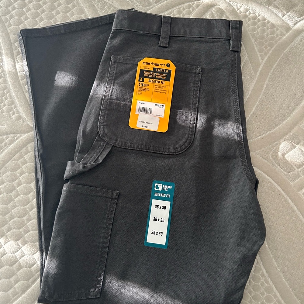 Carhartt Men's Relaxed Fit Dark Gray Work Jeans